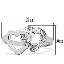 Load image into Gallery viewer, 3W123 - Rhodium Brass Ring with AAA Grade CZ  in Clear