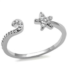 Load image into Gallery viewer, 3W1240 - Rhodium Brass Ring with AAA Grade CZ  in Clear
