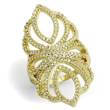Load image into Gallery viewer, 3W1274 - Gold Brass Ring with AAA Grade CZ  in Clear