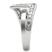 Load image into Gallery viewer, 3W127 - Rhodium Brass Ring with AAA Grade CZ  in Clear
