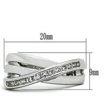 Load image into Gallery viewer, 3W128 - Rhodium Brass Ring with AAA Grade CZ  in Clear