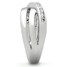 Load image into Gallery viewer, 3W128 - Rhodium Brass Ring with AAA Grade CZ  in Clear