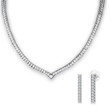 Load image into Gallery viewer, 3W1316 - Rhodium Brass Jewelry Sets with AAA Grade CZ  in Clear
