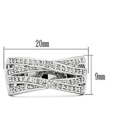 Load image into Gallery viewer, 3W131 - Rhodium Brass Ring with AAA Grade CZ  in Clear