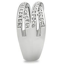 Load image into Gallery viewer, 3W131 - Rhodium Brass Ring with AAA Grade CZ  in Clear