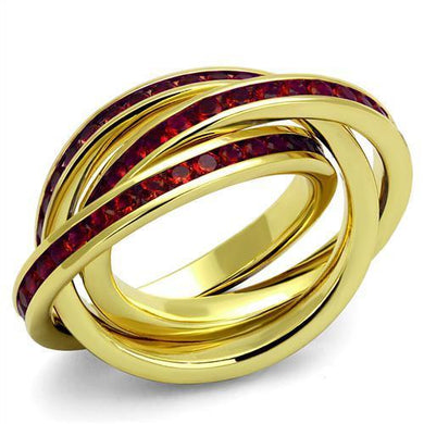 3W1328 - Gold Brass Ring with Synthetic Synthetic Glass in Siam