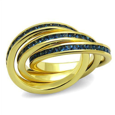 3W1329 - Gold Brass Ring with Synthetic Synthetic Glass in Montana