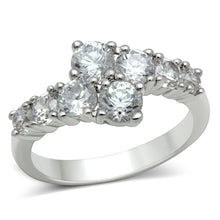 Load image into Gallery viewer, 3W132 - Rhodium Brass Ring with AAA Grade CZ  in Clear