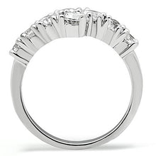 Load image into Gallery viewer, 3W132 - Rhodium Brass Ring with AAA Grade CZ  in Clear