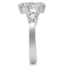 Load image into Gallery viewer, 3W132 - Rhodium Brass Ring with AAA Grade CZ  in Clear