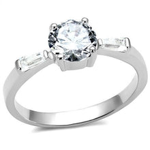 Load image into Gallery viewer, 3W1339 - Rhodium Brass Ring with AAA Grade CZ  in Clear