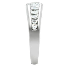 Load image into Gallery viewer, 3W133 - Rhodium Brass Ring with AAA Grade CZ  in Clear