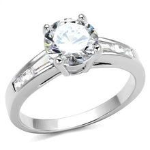 Load image into Gallery viewer, 3W1341 - Rhodium Brass Ring with AAA Grade CZ  in Clear