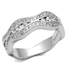 Load image into Gallery viewer, 3W1345 - Rhodium Brass Ring with AAA Grade CZ  in Clear