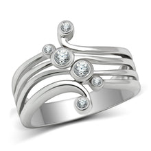 Load image into Gallery viewer, 3W135 - Rhodium Brass Ring with AAA Grade CZ  in Clear