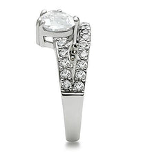 Load image into Gallery viewer, 3W136 - Rhodium Brass Ring with AAA Grade CZ  in Clear