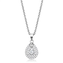 Load image into Gallery viewer, 3W1376 - Rhodium 925 Sterling Silver Chain Pendant with AAA Grade CZ  in Clear