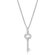 Load image into Gallery viewer, 3W1379 - Rhodium 925 Sterling Silver Chain Pendant with AAA Grade CZ  in Clear