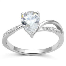 Load image into Gallery viewer, 3W1389 - Rhodium 925 Sterling Silver Ring with AAA Grade CZ  in Clear