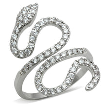 Load image into Gallery viewer, 3W138 - Rhodium Brass Ring with AAA Grade CZ  in Clear