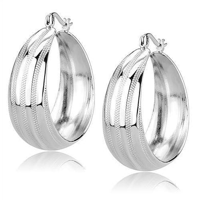 3W1396 - Rhodium Brass Earrings with No Stone