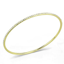 Load image into Gallery viewer, 3W1406 - Gold Brass Bangle with Top Grade Crystal  in Clear