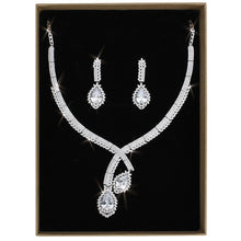 Load image into Gallery viewer, 3W1416 - Rhodium Brass Jewelry Sets with AAA Grade CZ  in Clear