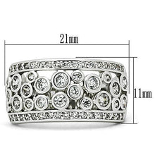 Load image into Gallery viewer, 3W141 - Rhodium Brass Ring with AAA Grade CZ  in Clear