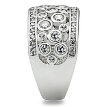 Load image into Gallery viewer, 3W141 - Rhodium Brass Ring with AAA Grade CZ  in Clear