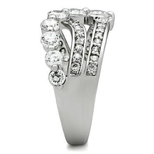 Load image into Gallery viewer, 3W142 - Rhodium Brass Ring with AAA Grade CZ  in Clear