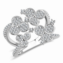 Load image into Gallery viewer, 3W1447 - Rhodium Brass Ring with AAA Grade CZ  in Clear
