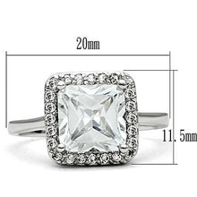 Load image into Gallery viewer, 3W144 - Rhodium Brass Ring with AAA Grade CZ  in Clear