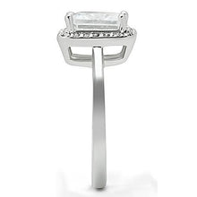 Load image into Gallery viewer, 3W144 - Rhodium Brass Ring with AAA Grade CZ  in Clear