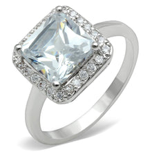 Load image into Gallery viewer, 3W144 - Rhodium Brass Ring with AAA Grade CZ  in Clear