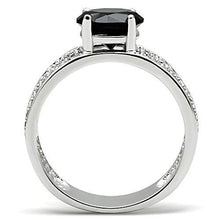 Load image into Gallery viewer, 3W145 - Rhodium Brass Ring with AAA Grade CZ  in Jet