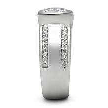 Load image into Gallery viewer, 3W147 - Rhodium Brass Ring with AAA Grade CZ  in Clear
