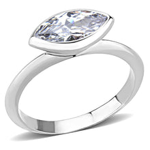 Load image into Gallery viewer, 3W1489 - Rhodium Brass Ring with AAA Grade CZ  in Clear