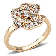 Load image into Gallery viewer, 3W1491 - Rose Gold Brass Ring with Top Grade Crystal  in Clear