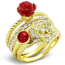 Load image into Gallery viewer, 3W1495 - Gold Brass Ring with Synthetic Synthetic Stone in Siam