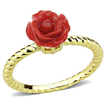 Load image into Gallery viewer, 3W1498 - Gold Brass Ring with Synthetic Synthetic Stone in Siam