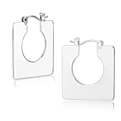 3W1500 - Rhodium Brass Earrings with No Stone