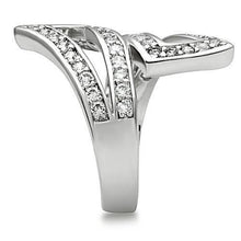 Load image into Gallery viewer, 3W150 - Rhodium Brass Ring with AAA Grade CZ  in Clear