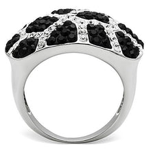 Load image into Gallery viewer, 3W151 - Rhodium + Ruthenium Brass Ring with Top Grade Crystal  in Multi Color