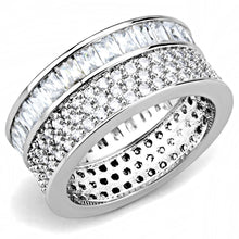 Load image into Gallery viewer, 3W1520 - Rhodium Stainless Steel Ring with AAA Grade CZ  in Clear