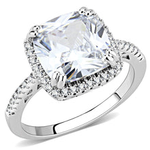 Load image into Gallery viewer, 3W1522 - Rhodium Brass Ring with AAA Grade CZ  in Clear