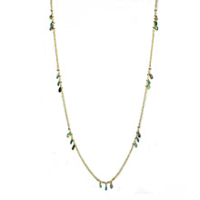 Load image into Gallery viewer, 3W1537 - Gold Brass Necklace with Synthetic Jade in Emerald