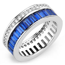 Load image into Gallery viewer, 3W1568 - Rhodium Brass Ring with Synthetic Spinel in London Blue