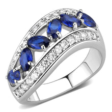 Load image into Gallery viewer, 3W1569 - Rhodium Brass Ring with Synthetic Spinel in London Blue