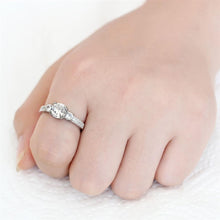 Load image into Gallery viewer, 3W1571 - Rhodium Brass Ring with AAA Grade CZ  in Clear