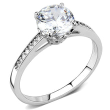 Load image into Gallery viewer, 3W1573 - Rhodium Brass Ring with AAA Grade CZ  in Clear